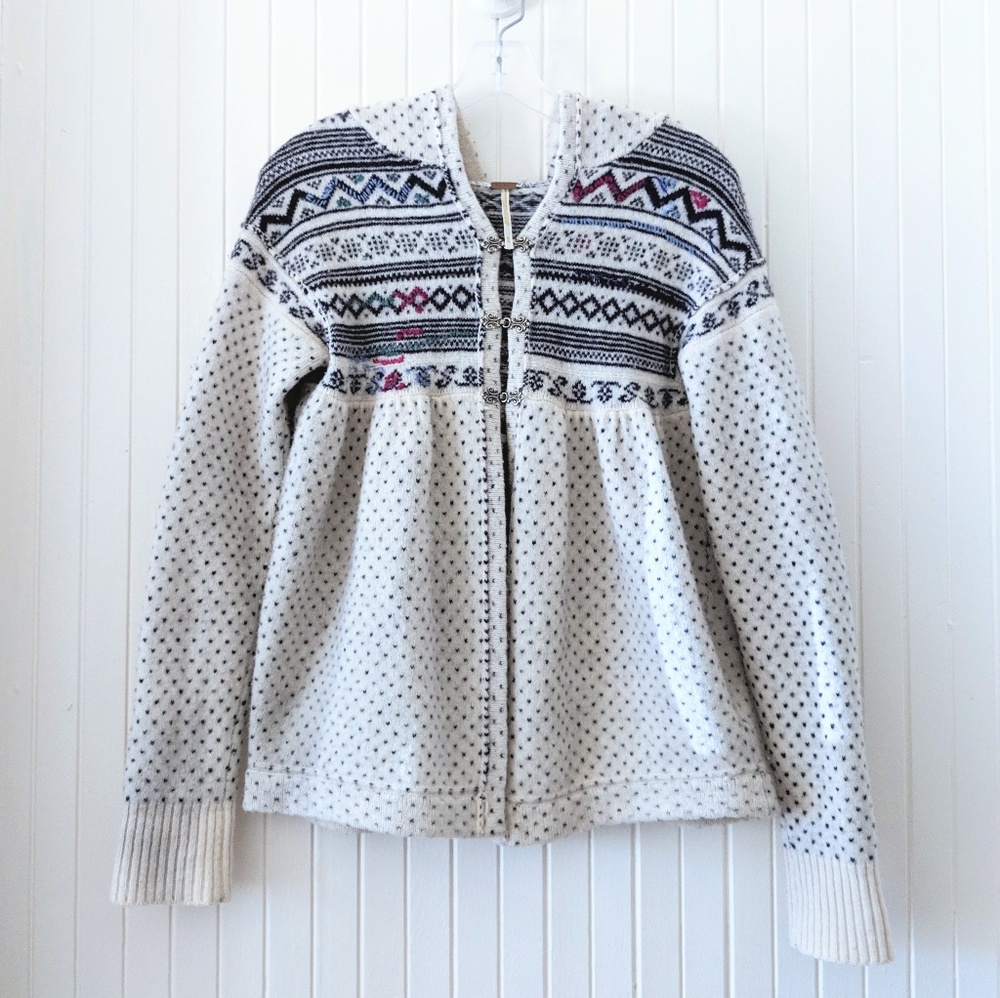 Free People Hooded Wool Blend Sweater